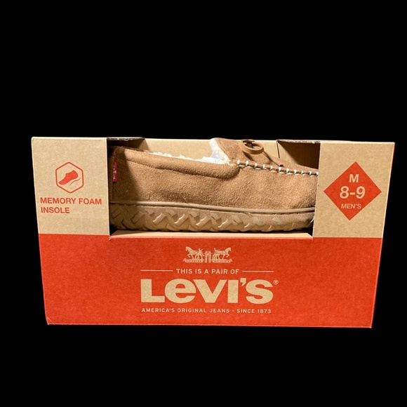Levi's - Kameron Moccasin Mens Slipper - Faux Shearling - Tan - Size 8-9